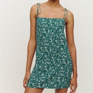Reformation Agean Dress - Green Floral